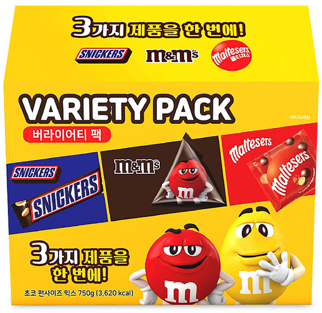 마즈 초콜릿 펀사이즈 버라이어티팩, 750g, 1개