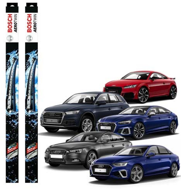 보쉬 에어로트윈 멀티클립 와이퍼 2종 세트, 아우디 뉴A4 / 뉴A5 / 뉴Q3 / 뉴Q5 / 더뉴TT