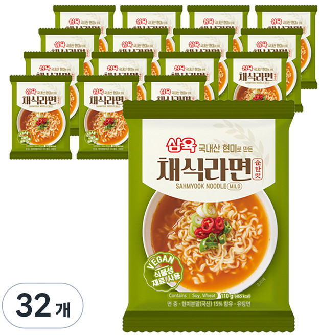 삼육 채식라면 순한맛 110g, 32개
