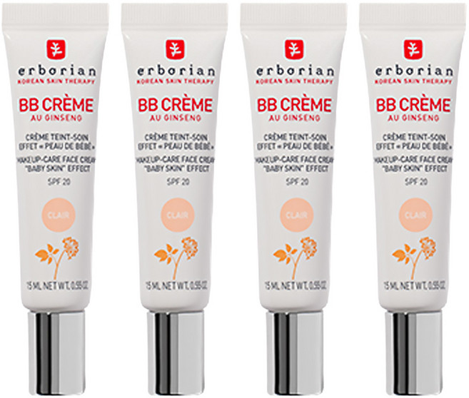 에르보리앙 BB 크림 SPF20, 클레어, 15ml, 4개