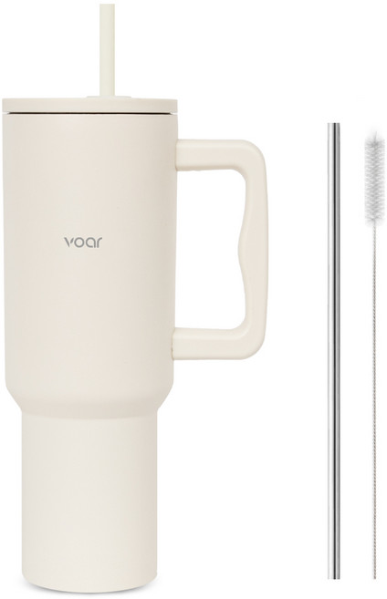 보아르 투웨이 대용량 손잡이 스텐 보온 보냉 텀블러, ivory, 1.18L, 1개