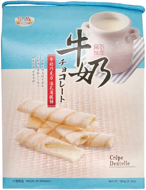 ROYAL FAMILY 皇族 手提法式薄脆餅 牛奶口味, 180g, 1盒