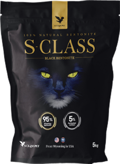 에스클래스펫 응고형 블랙 벤토나이트 고양이 모래, 5kg, 1개