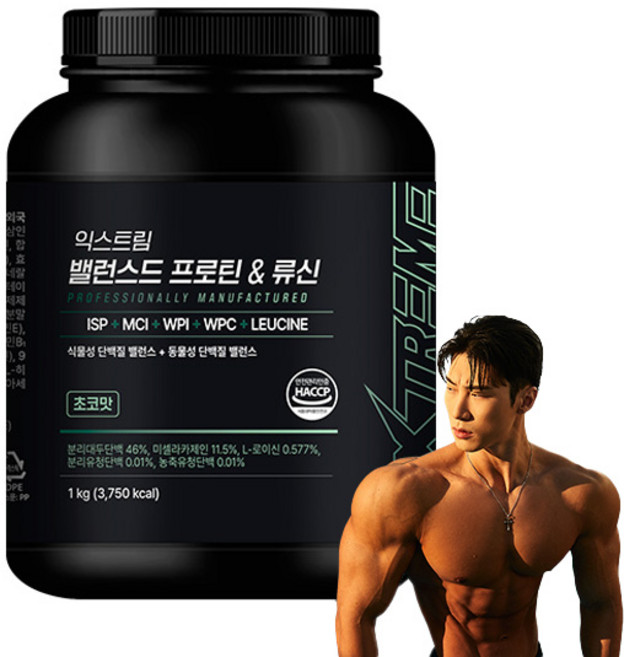익스트림 밸런스드 프로틴 앤 류신 파우더, 1kg, 1개