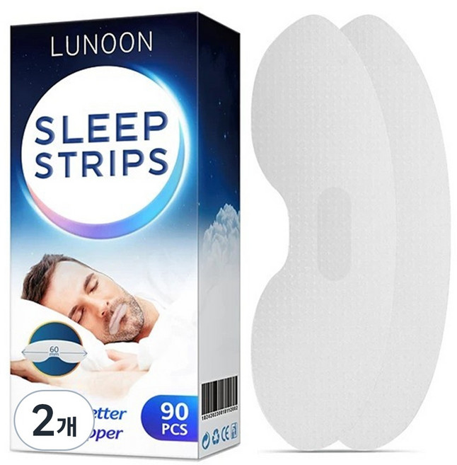 예그리나 슬립웰 입호흡 입마름 방지 숙면보조 통기성 테이프 반투명 90p, 2개
