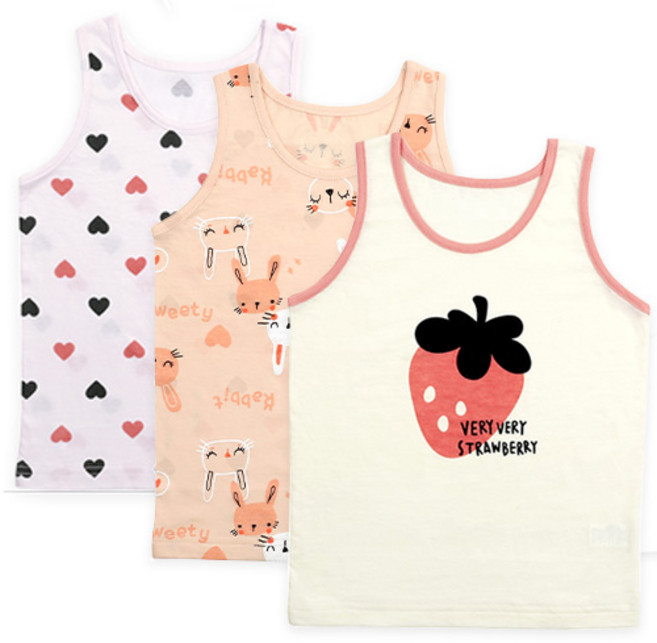 메이키즈 여아용 베리바니 오가닉 런닝 3p