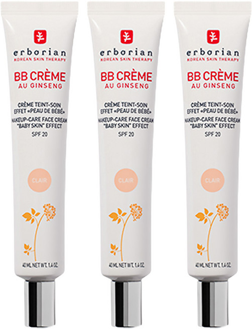 에르보리앙 BB 크림 SPF20, 클레어, 40ml, 3개