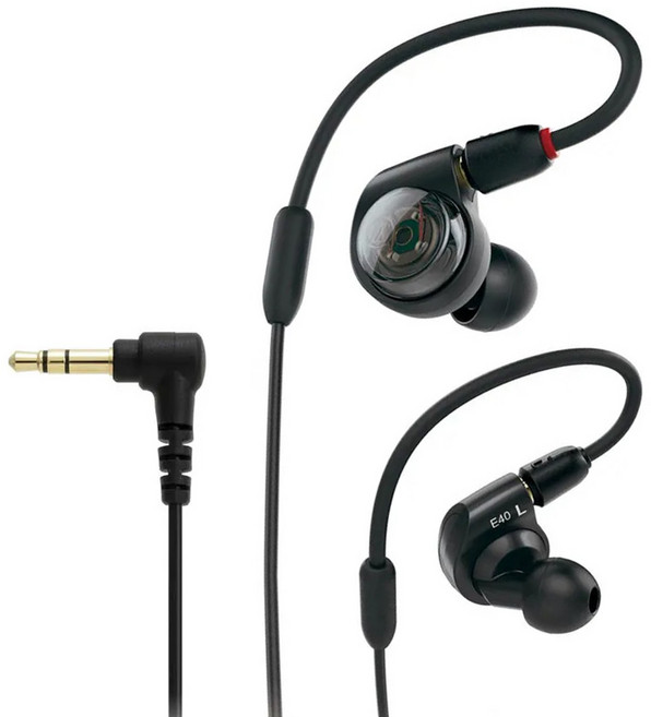 audio-technica 鐵三角 Wired 入耳式 耳機 監聽 動圈單體 黑色 ATH-E40