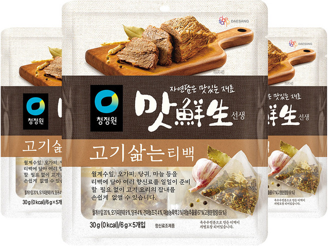 대상 맛선생 고기삶는 티백, 30g, 3개