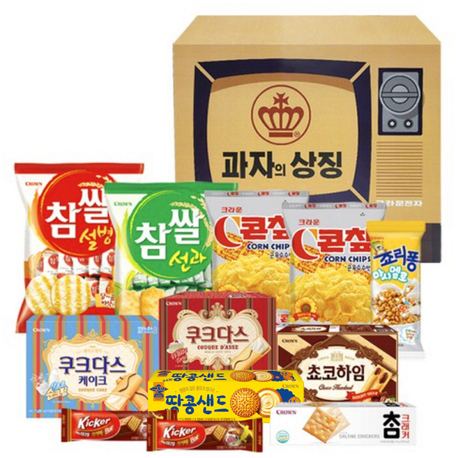 CROWN 皇冠 韓版復古電視多款餅乾組合, 餅乾10款入, 1組