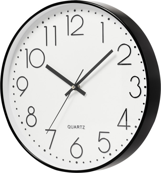 바이아 무소음 벽시계 20cm, 블랙