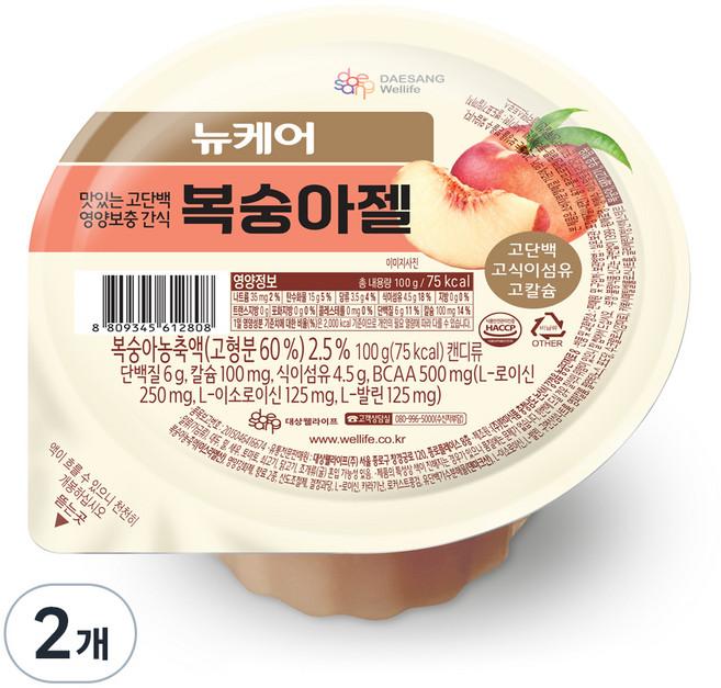뉴케어 복숭아젤, 100g, 2개