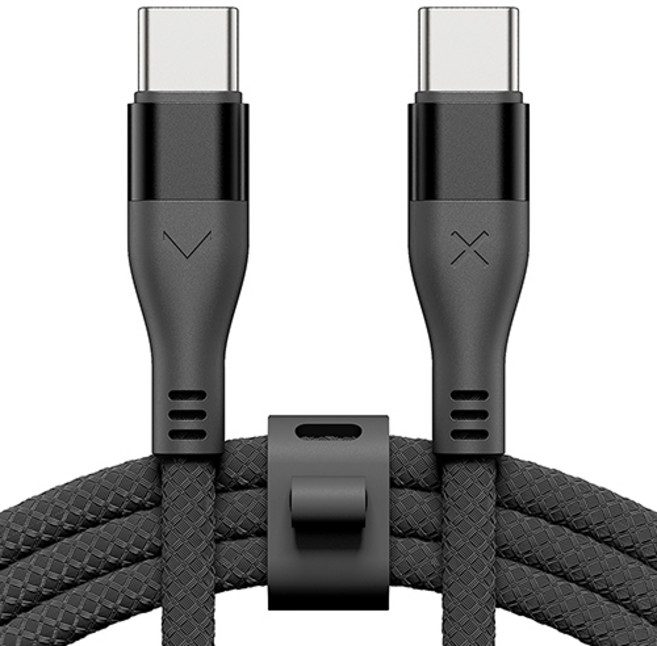 빅쏘 우븐 패브릭 단선방지 USB C to C 타입 PD 60W 고속 충전 아이폰 갤럭시 케이블, 1개, 블랙, 2m