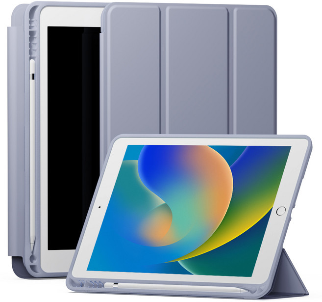 신지모루 스마트커버 펜슬 수납 태블릿 케이스, 라벤더 퍼플, 1개