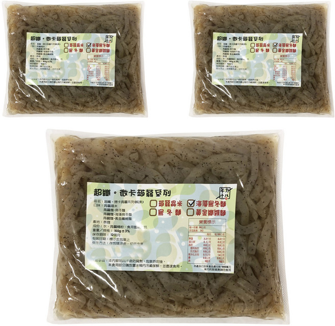 年方十八 微卡即食蒟蒻海藻烏龍麵, 3個, 150g