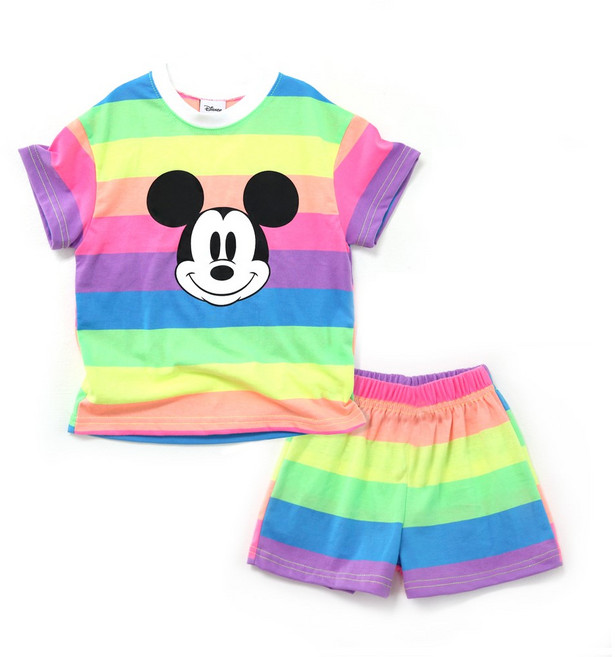 리틀래빗 아동용 여름 D 네온미키 상하 바지세트