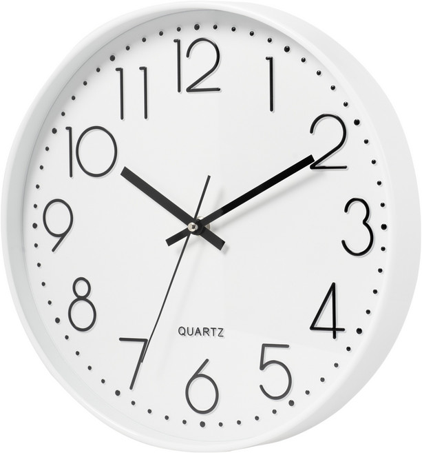 바이아 무소음 벽시계 20cm, 화이트