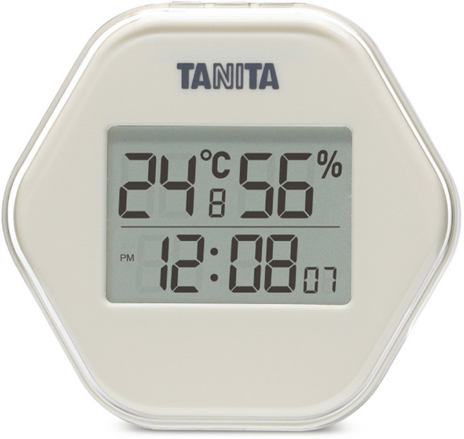 TANITA 塔尼達 溫濕度電子時鐘 TT-573, 象牙白, 1個