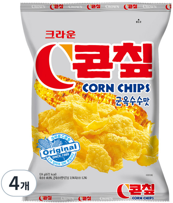 콘칲 군옥수수맛, 124g, 4개