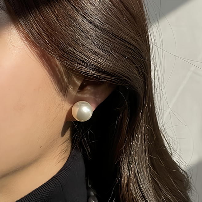 ellajour 女性大珍珠耳環 14mm