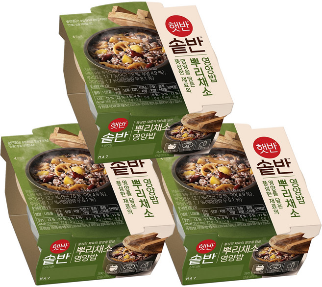 CJ Hetbahn 即食根莖蔬菜雜糧飯, 200g, 3入