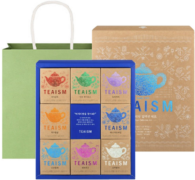 티이즘 매직티팟 컬렉션 + 쇼핑백 세트, 티백 8종 x 5p + 쇼핑백, 1세트