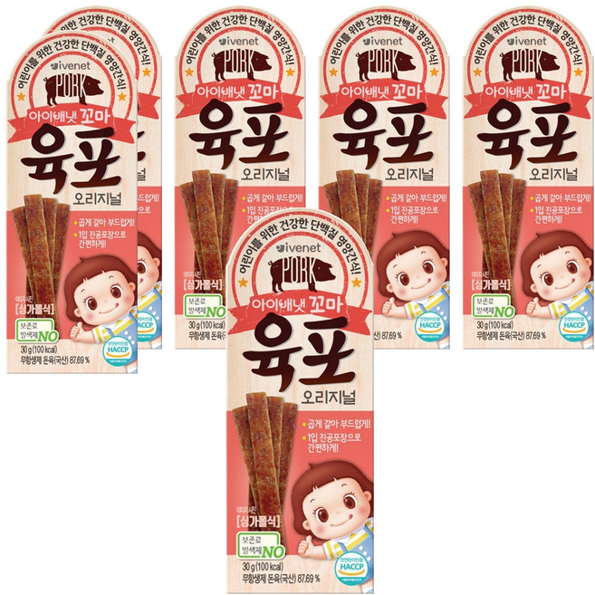 아이배냇 꼬마 육포, 오리지널맛, 30g, 6개