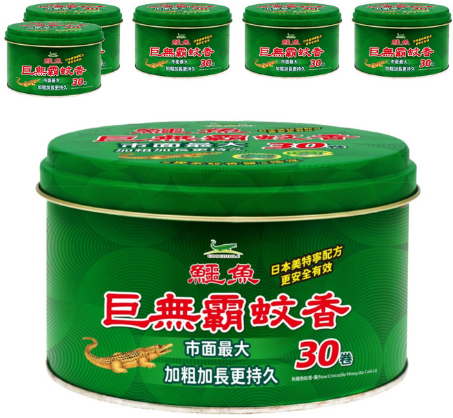 鱷魚 蚊香 優 30卷, 577.5g, 6罐