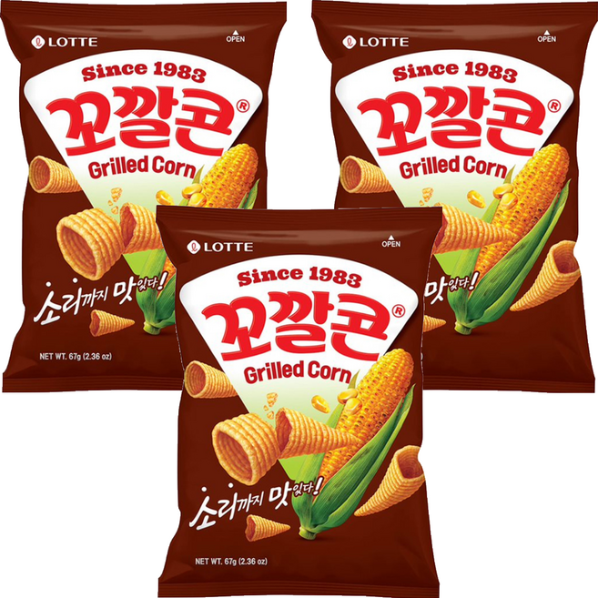 Kokkal Corn 玉米脆角 烤玉米味, 67g, 3包