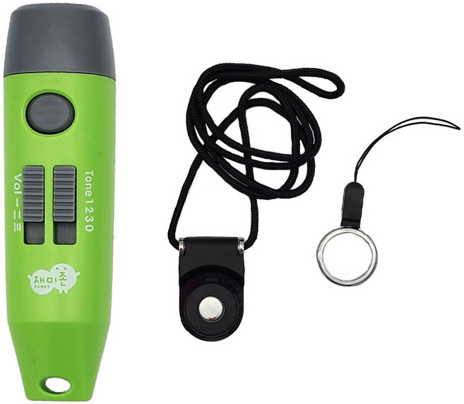 재미존 컬러 전자 호루라기, 그린, 1개