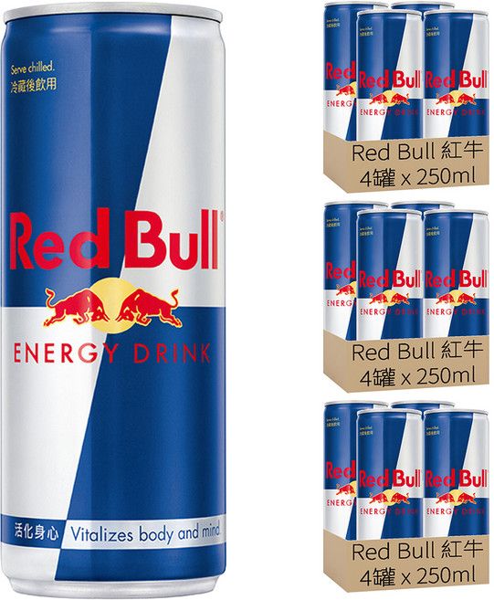 Red Bull 紅牛 能量飲料, 250ml, 12罐