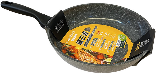 LocknLock 樂扣樂扣 樂扣樂頂級礦石岩超滑順不沾平煎鍋, 30cm, 1個