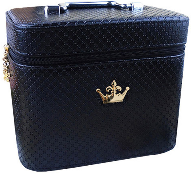 더자카 스타일리쉬 크라운 뷰티파우치 S, 블랙, 1개