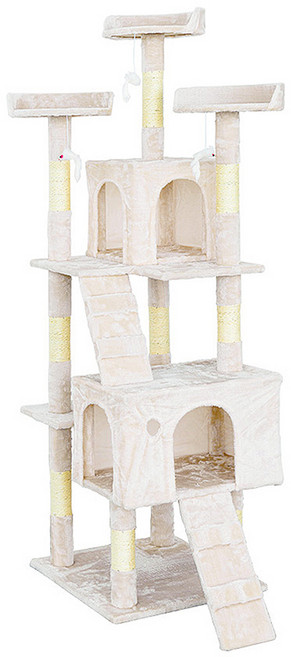 毛孩的秘密生活 三景二室貓堡塔美宅 貓抓板, 麻繩色, 1組