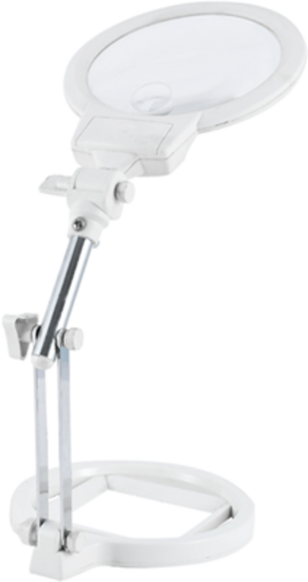 동아피엠에스 고배율 확대경 루페 LED 폴딩 스탠드 확대경, 화이트, 1개