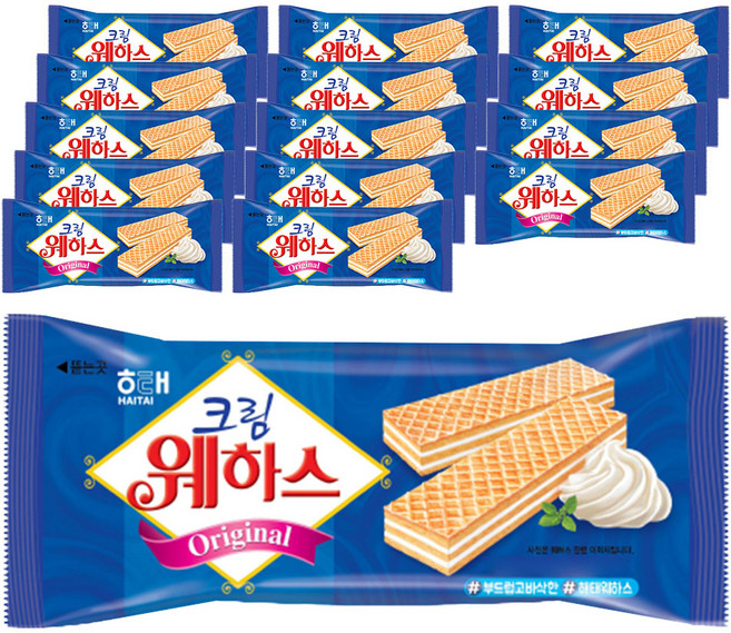 해태제과 크림 웨하스, 50g, 15개