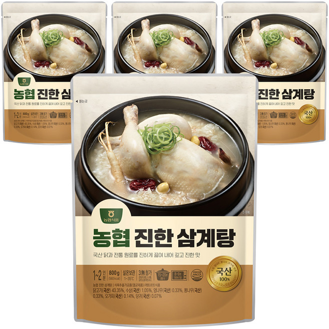 농협 진한 삼계탕, 4개, 800g