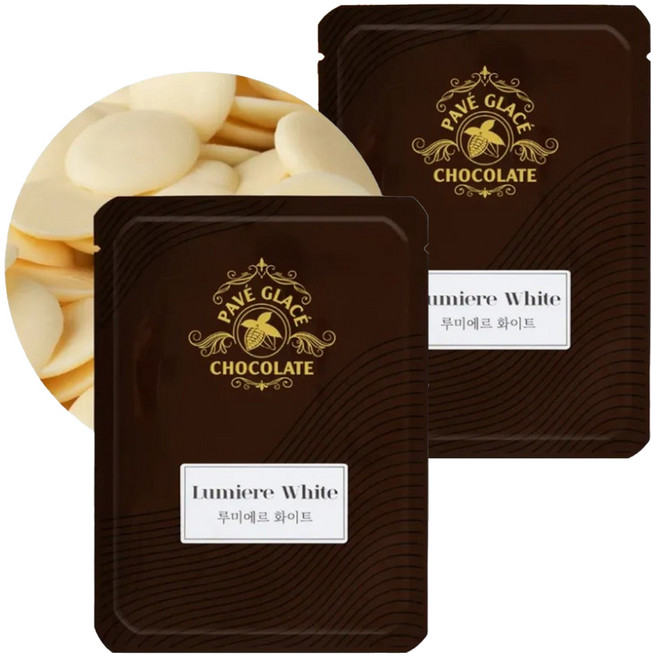 파베글라스 루미에르 컴파운드 코인 코팅 화이트초콜릿, 1kg, 2개