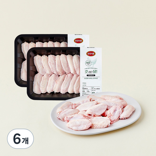 무항생제 인증 갓잡은 닭 윙 (냉장), 400g, 6개