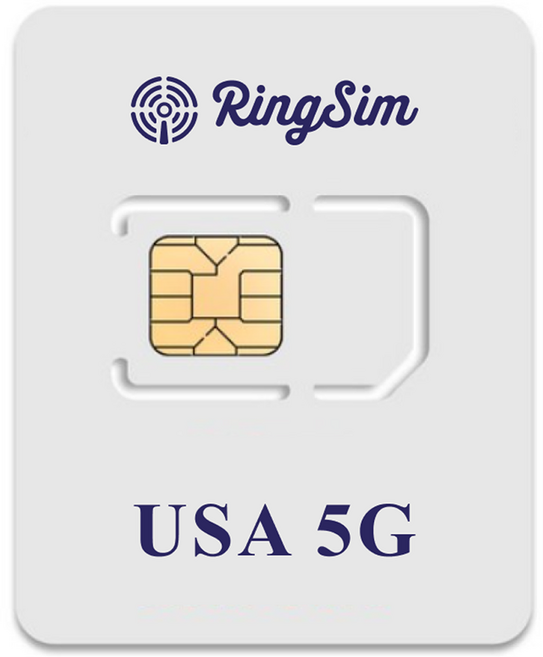 링심 미국 5G 유심칩, 1개, 2일, 매일 1GB 소진시 저속 무제한