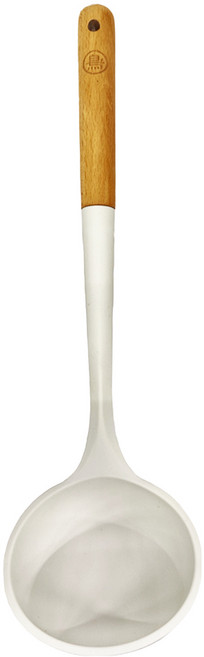 一鳥食器 櫸木矽膠料理湯勺 CTP1008-AP 122g, 白杏色, 1支