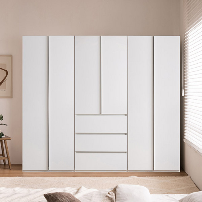 삼익가구 국내 제조 리뉴 키큰 800 A타입 + 800 B타입 + 800 3단 서랍형 옷장 방문설치, 화이트