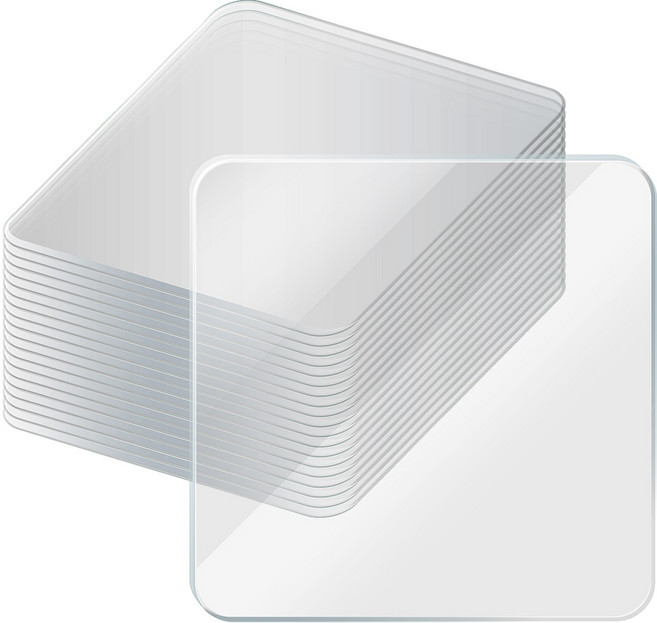 코멧 강력한 접착과 깔끔하게 제거하는 정사각 실리콘 투명 양면 테이프 6x6cm, 20개