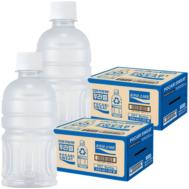 포카리스웨트 무라벨, 340ml, 40개