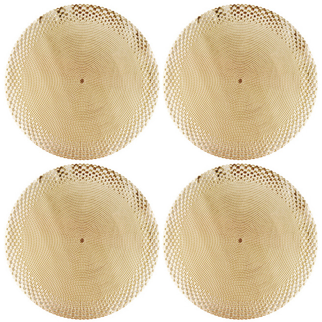 생활공식 엔틱 테이블매트 4p, 골드, 38cm