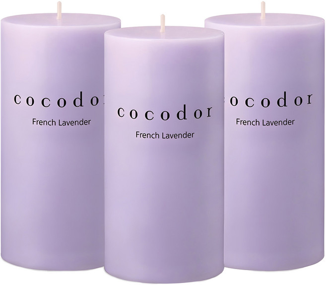 코코도르 필라 보티브캔들, 프렌치라벤더, 465g, 3개