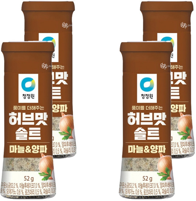 청정원 허브맛솔트 마늘&양파, 52g, 4개