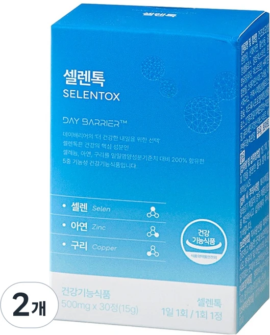 데이배리어 셀렌톡, 2개, 30정 - 쿠팡