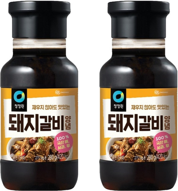 청정원 전통 돼지갈비양념, 280g, 2개