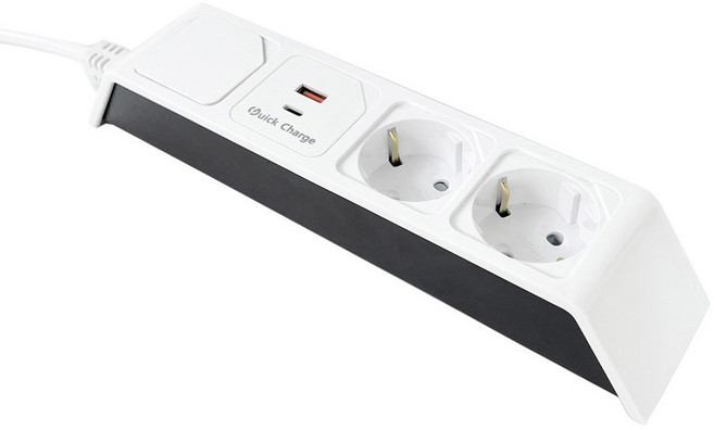 네모탭 고속충전 일반 3구 C타입 SY-NA3 USB CT-2, 3m, 모던화이트, 1개